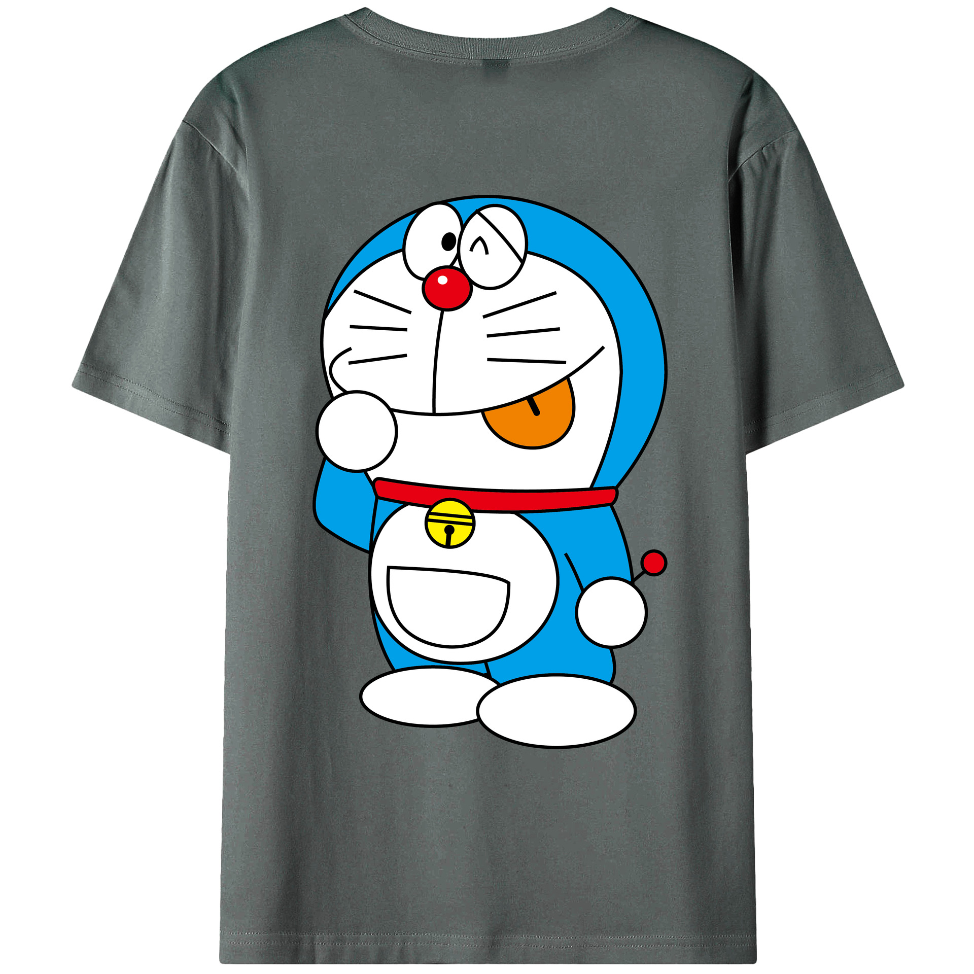 （画像用） ドラえもん Doraemon 綿100％ メンズ半袖Tシャツ（バックプリント） 通気性
